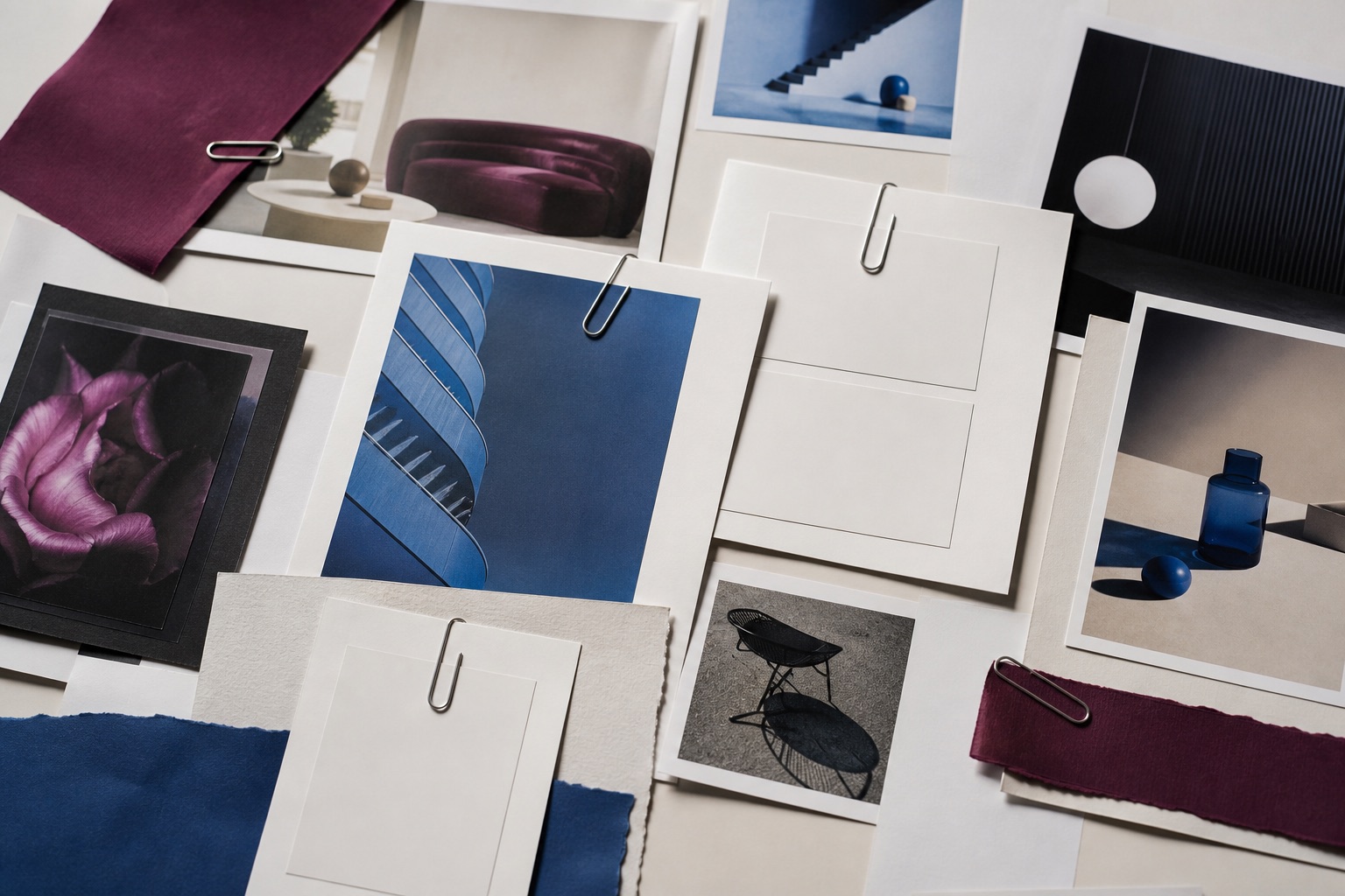 Planche de contenus avec photographies et légendes